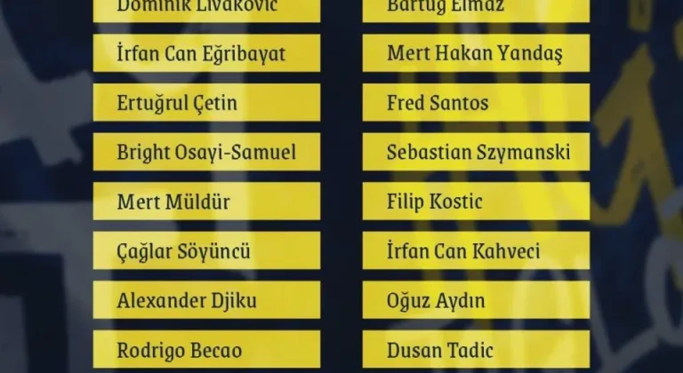 Fenerbahçe’nin Samsunspor maçı kamp kadrosu belli oldu